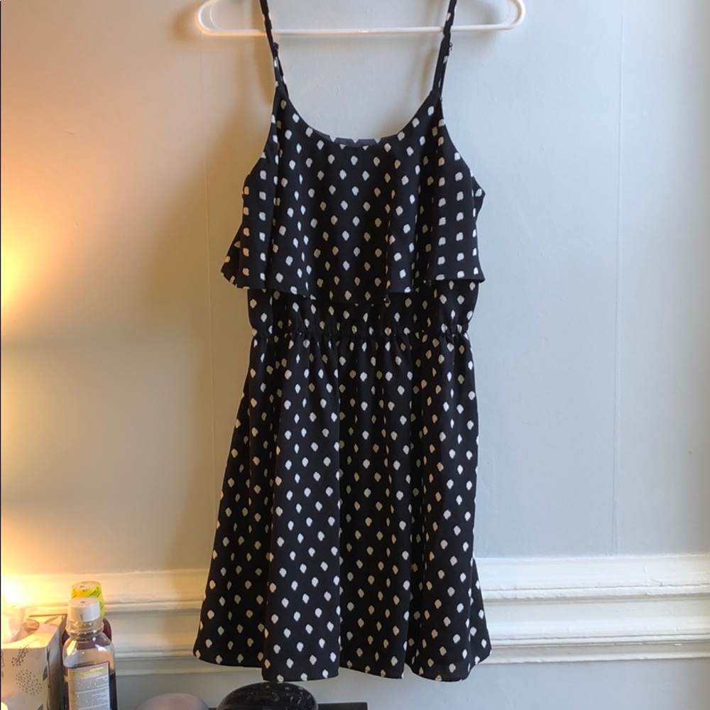 Black polka dotted dress!